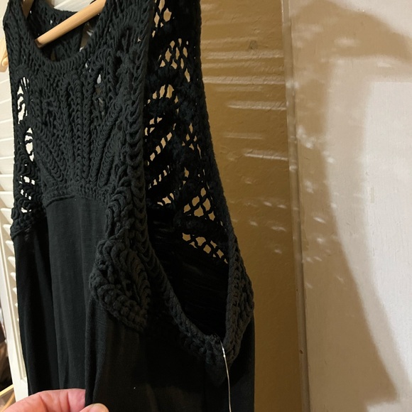 NWT J.JILL : Black Embroidered Halter Maxi Dress - Picture 11 of 13